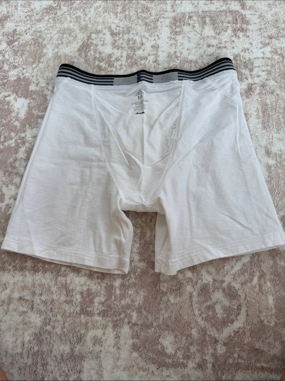 adidas White Boxer Briefs with Black Branded Waistband climalite